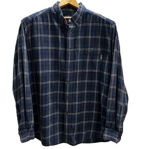Woolrich Blue White Plaid Long Sleeve Button Down Shirt XL
